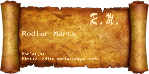 Rodler Márta névjegykártya