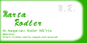 marta rodler business card